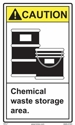 Caution Sign - Chemical Waste Storage Area | HCL Labels