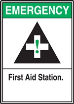 Emergency Label - First Aid Station | HCL Labels