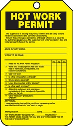 Safety Tag - Hot Work Permit | HCL Labels