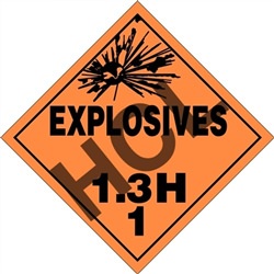 HazMat DOT Placard - Explosives 1.3H 1 | HCL Labels